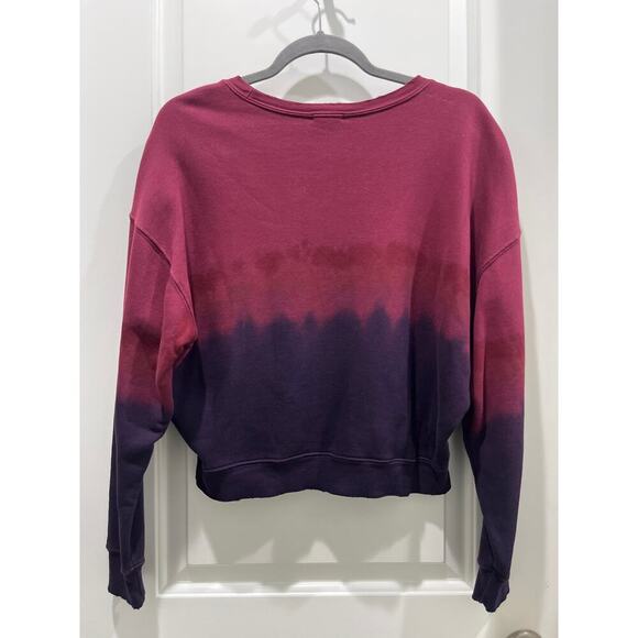 Re/Done Classic Crewneck Ombre Burgundy Tie-Dye 100% Cotton Sweatshirt Sz XS - Picture 6 of 6